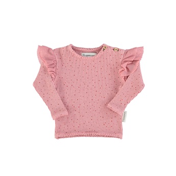 Baby Frilled Longsleeve Blouse Pink/Orange Stars