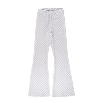 Velvet Bell Bottom Checker Grey