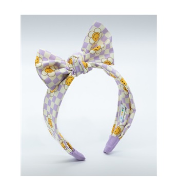 Smiley Flower Bow Headband