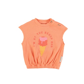 Sleeveless Coral Ice Cream Top