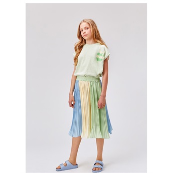 Bess Pleated Skirt - Pale Bear