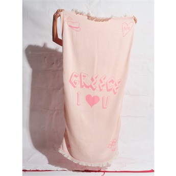 Feather Beach Towel - Greek Lover Pink