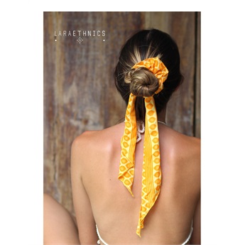 Hair Scrunchie - Ikat Orange