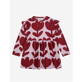 Retro Flowers All Over Ruffle Dress