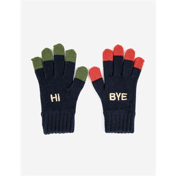 B.C Colored Fingers Knitted Gloves Navy