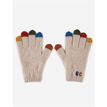 B.C Colored Fingers Knitted Gloves Nude