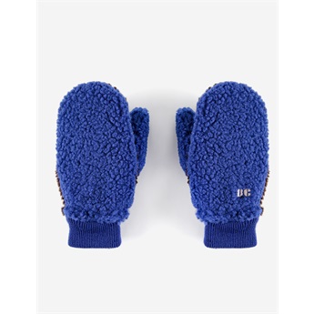 Sheepskin Colorblock Blue Gloves