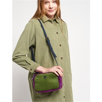 Color Block Corduroy Crossbody Bag