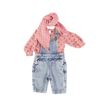 Baby Washed Light Blue Denim Dungarees