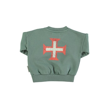 Baby Green Sweatshirt Red Cross