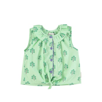 Green Trees Printed Sleeveless Shirt