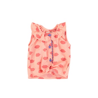 Baby Printed Red Lips Sleeveless Shirt