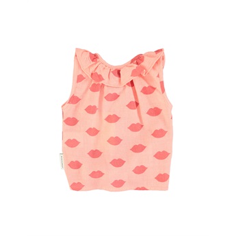 Baby Printed Red Lips Sleeveless Shirt