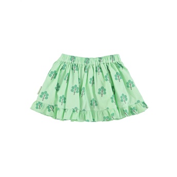 Green Trees Short Ruffled Skirt