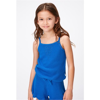 Ranita Crochet Top - Retro Blue
