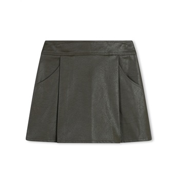 Fitted Leather Skirt Black