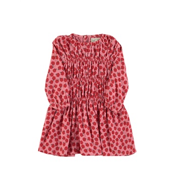 Gathered Short Dress Pink/Apples