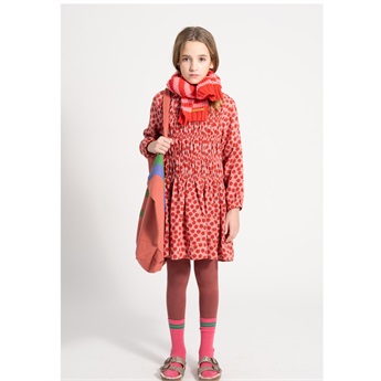Gathered Short Dress Pink/Apples