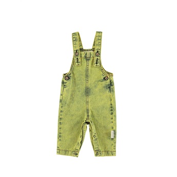 Baby Dungarees Washed Acid Yellow