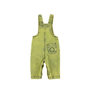 Baby Dungarees Washed Acid Yellow