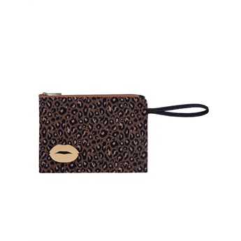 Stella Pouch - Khaki Animal Lips