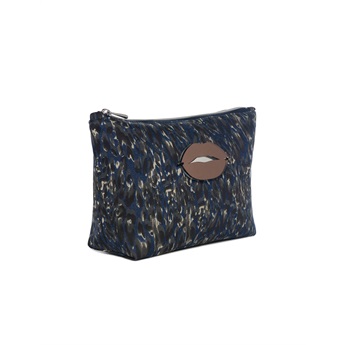 Margo Pouch - Denim Animal Lips