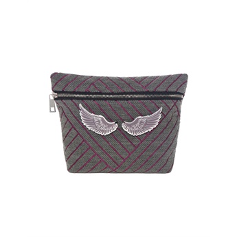 Alexa Pouch - Grey Fuchsia Sparkle
