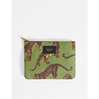 Olive Leopard Pouch