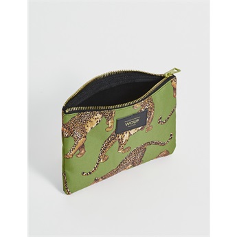 Olive Leopard Pouch