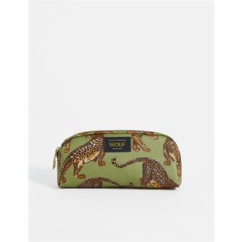 Olive Leopard Makeup Bag