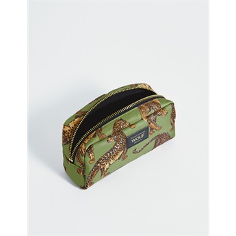 Olive Leopard Makeup Bag