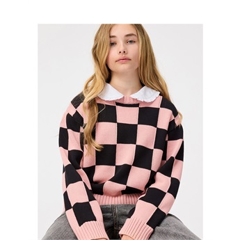 Gertina Sweater - Black Rose Check