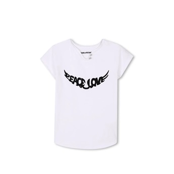 Peace & Love V-Neck T-Shirt White