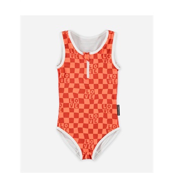 Checkered Love Swimsuit UPF50+