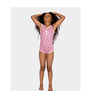 Checkered Beach Swimsuit UPF50+