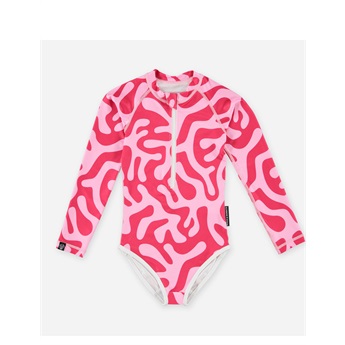 Coral Reef Pink LS Suit UPF50+
