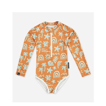 Tropical Vibes Blue LS Suit UPF50+
