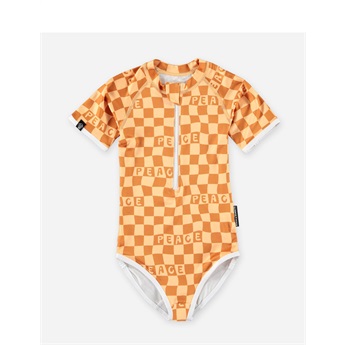 Checkered Peace SS Suit UPF50+