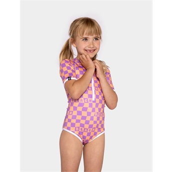 Checkered Beach SS Suit UPF50+