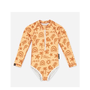 Tropical Vibes Apricot LS Suit UPF50+