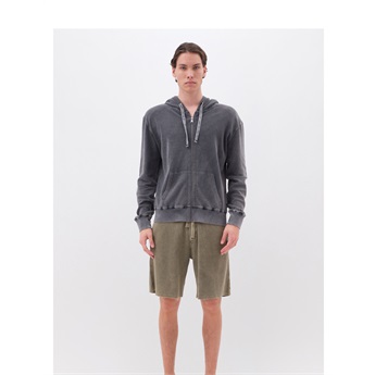 Waffle Full Zip Men - Vintage Grey
