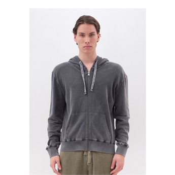 Waffle Full Zip Men - Vintage Grey