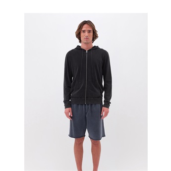Classic Slub Full Zip Men - Vintage Black