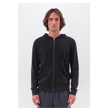 Classic Slub Full Zip Men - Vintage Black