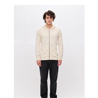 Classic Slub Full Zip Men - White