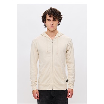 Classic Slub Full Zip Men - White