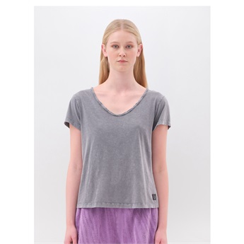 V-Neck T-Shirt Women - Vintage Grey