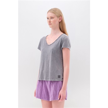 V-Neck T-Shirt Women - Vintage Grey