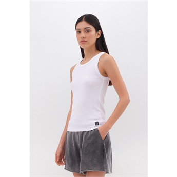 Rib Tank Top Women - White