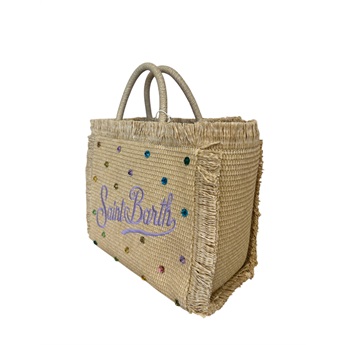 Collete Straw Bag - Beige/Bling